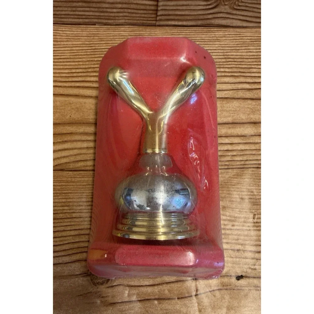 Vtg Delta Coordinates Double Robe Hook Chrome/ Brass Finish Fixture NEW